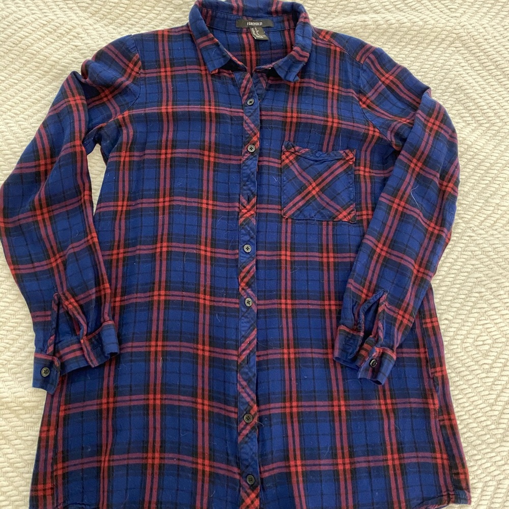 Blue, red, black flannel